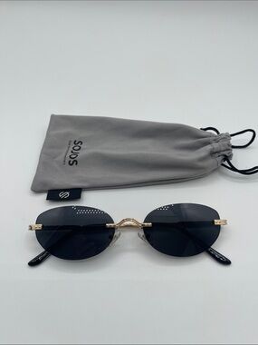 SOJOS Retro Oval Sunglasses Womens Trendy Rimless Sunglasses